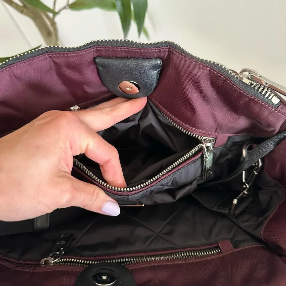 PRADA Tessuto Padded Hand Bag & Crossbody Wine Red